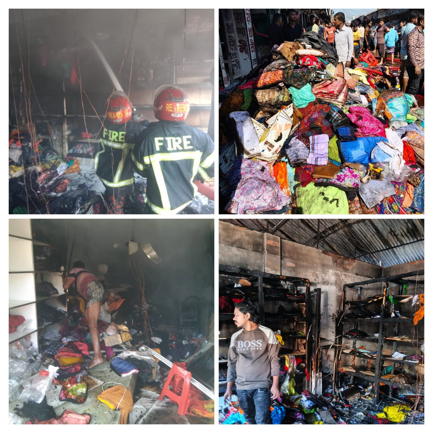 নেত্রকোনায় কোটি টাকার মালামাল আগুনে পুড়ে ছাই, ব্যবসায়ীরা নিঃস্ব